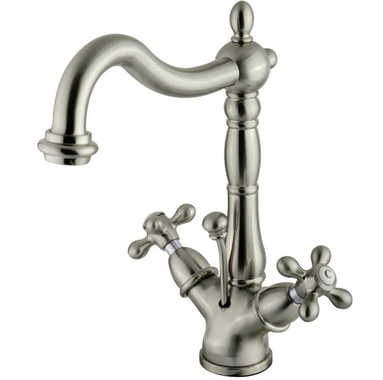 Kingston Brass KS143_AX Heritage Two-Handle Bathroom Faucet with Brass  Pop-Up and Cover Plate - WatermarkFixtures