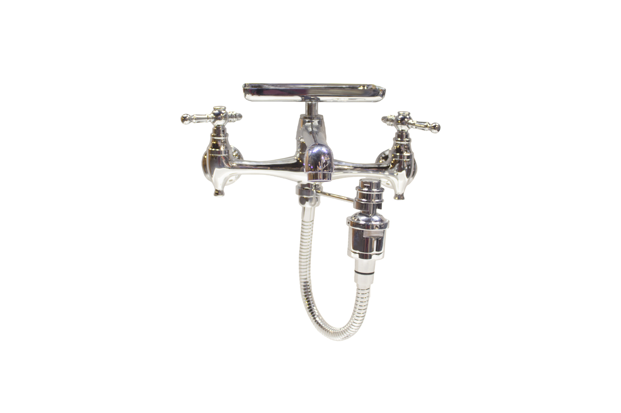 reproduction wall mounted kitchen faucet with sprayer