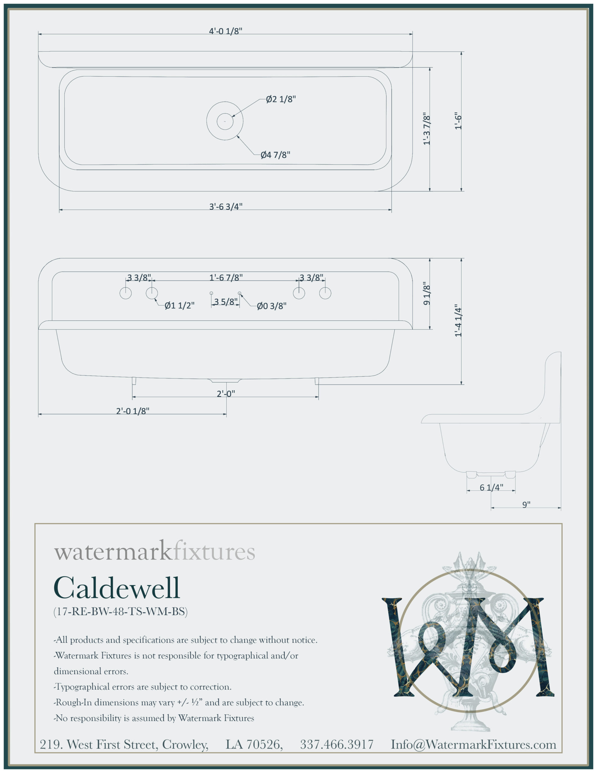 Caldwell Spec Sheet