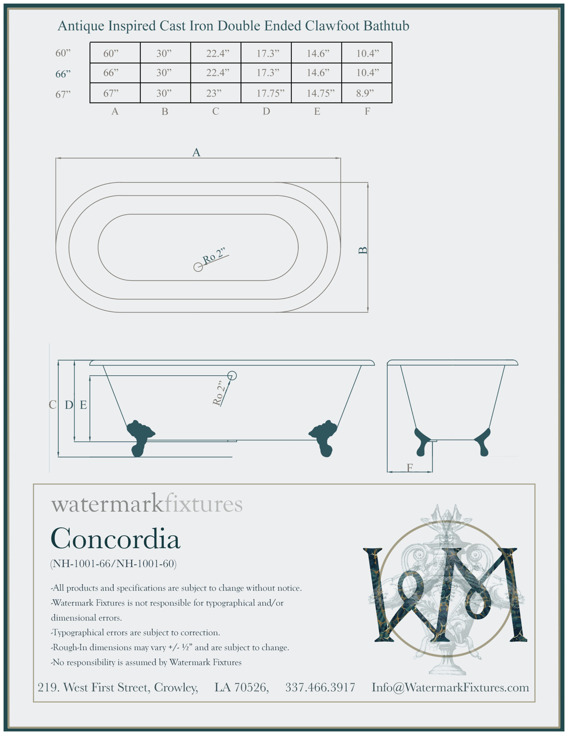 Concordia Spec Sheet 1001
