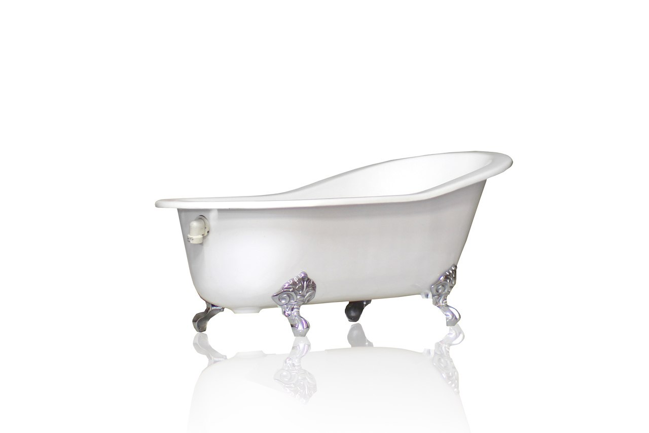 67 Harrier Acrylic Clawfoot Tub - Grey Exterior with Brushed Brass Fe