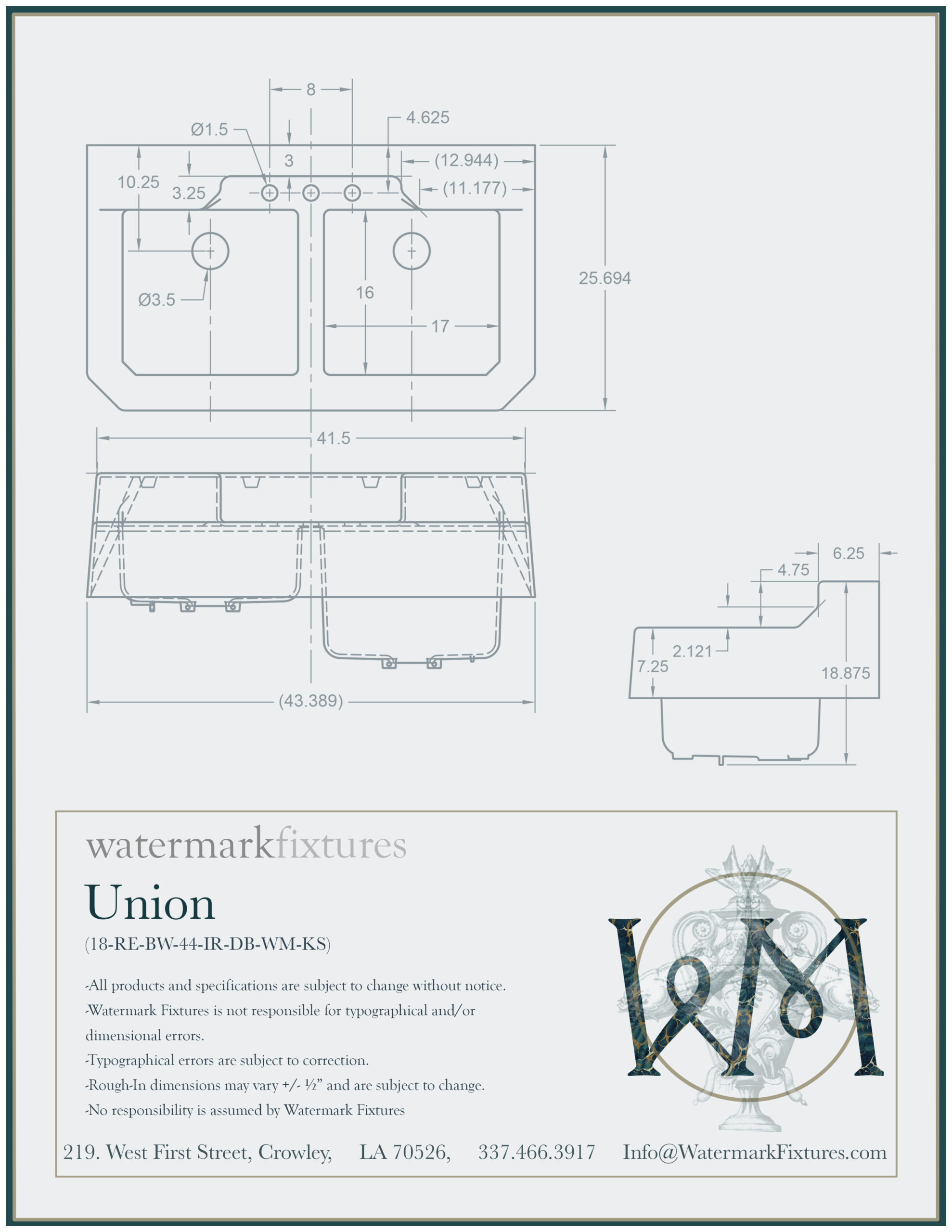 Union Spec Sheet