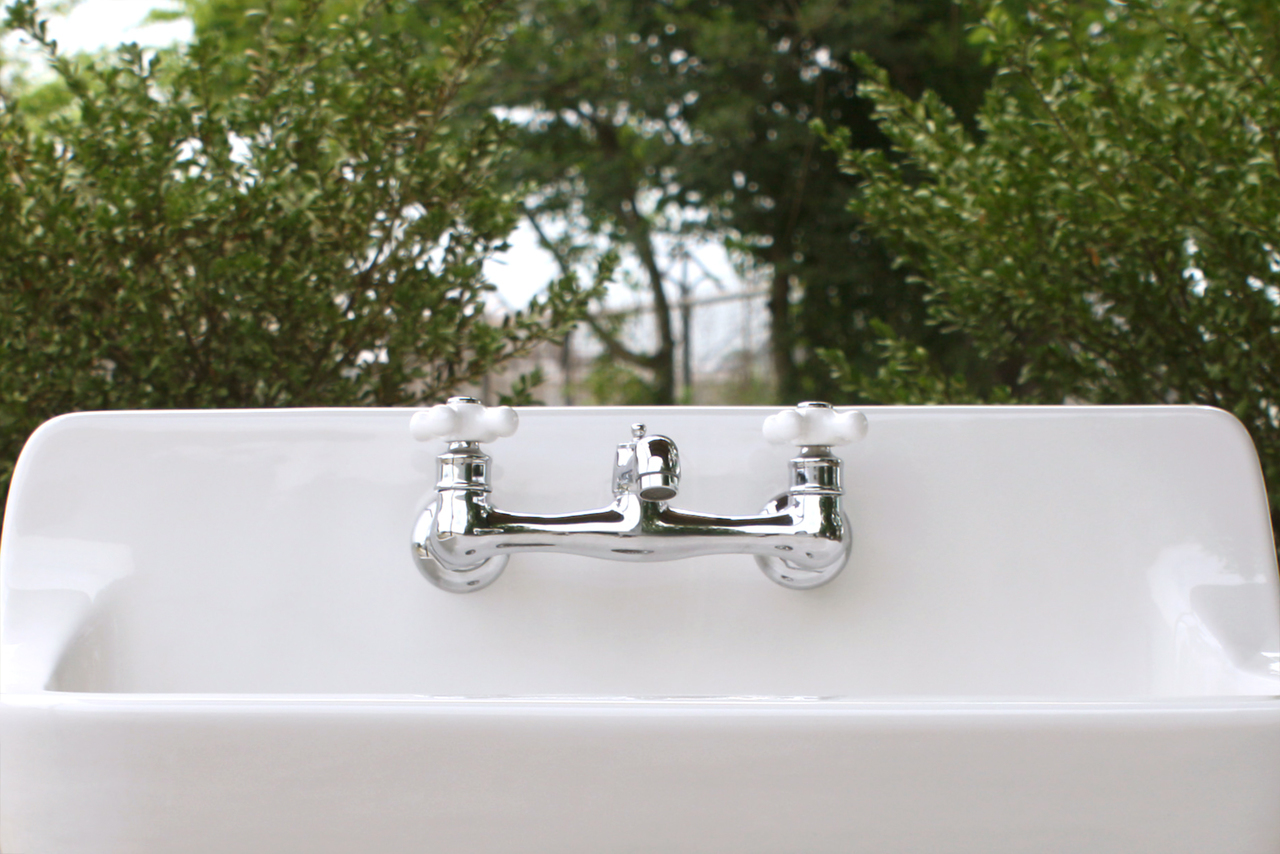 Feu De Bois Brown Vintage Style High Back Farm Sink Original Porcelain ...