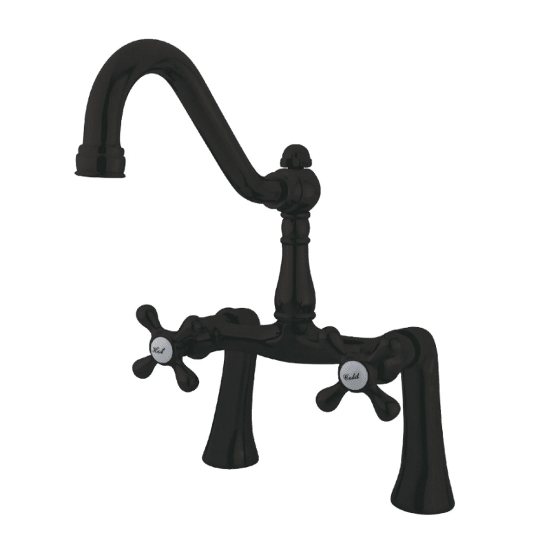 Kingston Heirloom KS3235AX - Restoration Two-Handle 2-Hole Deck-Mount Clawfoot Tub Faucet, Oil Rubbed Bronze